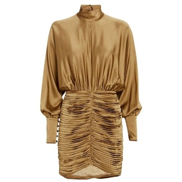 Retrofete Barbara Dress in Olive Green Small New Womens Mini Cocktail - Picture 10 of 12